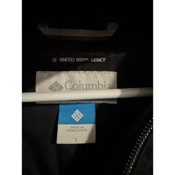 Columbia Omni-Shield Hooded Trench Jacket Womens Large Black Raincoat Spring - Picture 3 of 3